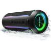 Ortizan Portable Bluetooth Speaker, 40W Loud Sound and Deep Bass, IPX7 Waterproof, True Wireless Stereo, Bluetooth 5.3, Colorful Flashing Lights, Preset EQ, USB Play, for Home, Outdoor, Party, Black(Black)