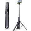 Sensyne 60″ Phone Tripod – Selfie Stick, Lightweight All in One Phone Tripod Integrated with Wireless Remote Compatible with All Cell Phones for Selfie/Video Recording/Photo/Live Stream/Vlog（Black）(68in)