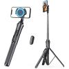 Sensyne 62” Magstick Selfie Stick Tripod, All-in-One Phone Tripod with Magnetic Phone Holder and Detachable Wireless Remote, Compatible with MagSafe, All Cell Phones(62-inch)
