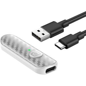 ATUMTEK Bluetooth Remote Shutter, Carbon Fiber Design, Rechargeable Camera Remote Control for iOS & Android Smartphones, Compact and Portable, with Type-C Charging, 10m Remote Range, Bluetooth 5.0(White)