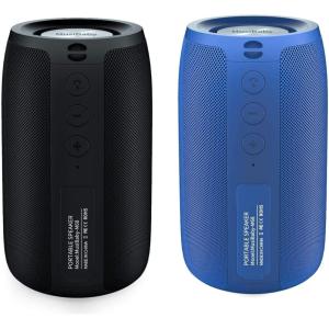 Bluetooth Speaker,MusiBaby Bluetooth Speakers,Outdoor, Portable,Waterproof,Wireless Speakers,Dual Pairing, Bluetooth 5.0,Loud Stereo,Booming Bass,1500 Mins Playtime for Home,Party (M68 Black+Blue)