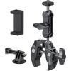 ATUMTEK Super Camera Clamp Mount with 1/4″ and 3/8″ Threads, Dual Ballhead Magic Arm 360° Ball Head Grip, Phone/Action Camera Mount Adapter for Canon Nikon DSLR Camera, GoPro/Insta360/INSTAX/DJI
