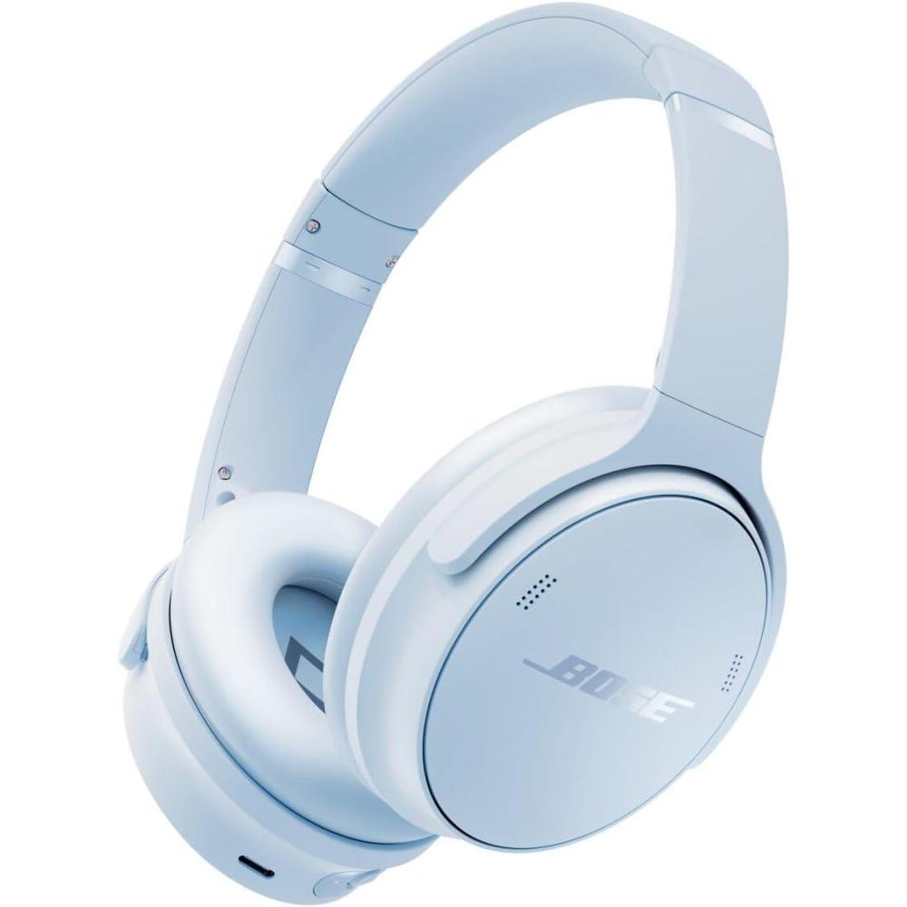 image:imageBose QuietComfort Headphones  Wireless Bluetooth Headphones Active Over Ear Noise Cancelling and Mic USBC Charging Deep Bass Up to 24 Hours of Playtime Ice Blue  Limited Edition ColorIce Blue