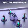Ortizan Outdoor Speaker, Bluetooth Speaker with Lights, 50W Stereo Sound, IPX5 Waterproof, 24H Playtime, Sync up to 100 Wireless Speakers, Portable for Outdoors/Patio/Porch, Tech Gadgets, Gift for Men
