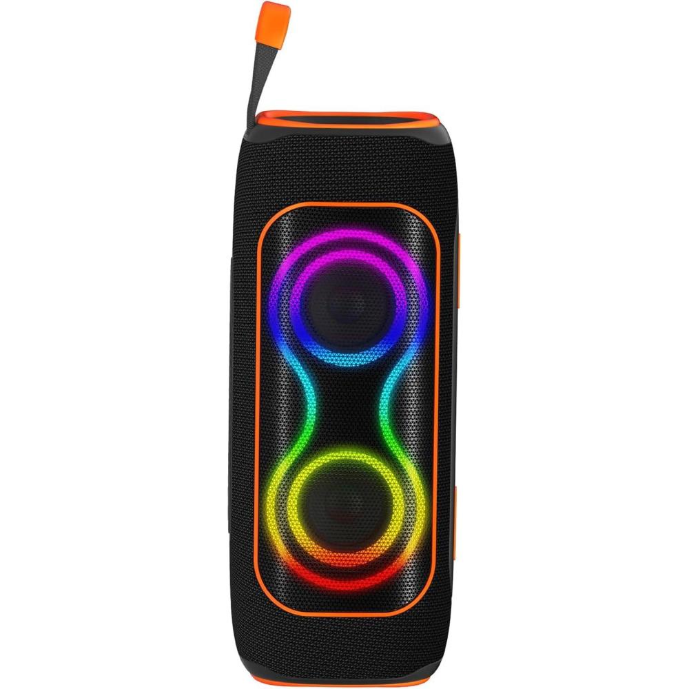 image:imageMusibaby 80W Bluetooth Speaker Loud Portable Speaker with Deep Bass Waterproof Outdoor Speaker with RGB Lights for Camping Beach amp Party 24H Playtime BT53 Dual PairingBlack