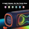 Musibaby 80W Bluetooth Speaker, Loud Portable Speaker with Deep Bass, Waterproof Outdoor Speaker with RGB Lights for Camping, Beach & Party, 24H Playtime, BT5.3, Dual Pairing(Blue)
