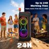 Musibaby 80W Bluetooth Speaker, Loud Portable Speaker with Deep Bass, Waterproof Outdoor Speaker with RGB Lights for Camping, Beach & Party, 24H Playtime, BT5.3, Dual Pairing(Black)