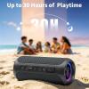 Ortizan Portable Bluetooth Speaker Wireless (2nd Gen), 40W Powerful Sound and Deep Bass, 30 Hours Playtime, IPX7 Waterproof, TWS for 2 Speakers Pairing for Shower, Outdoor – Electronics Gift (Black)(Black)